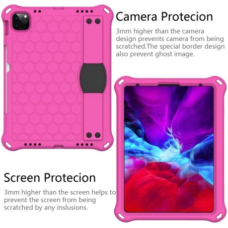 Противоударный чехол Honeycomb Design на iPad 10.9 2022/2020 - розово-черный