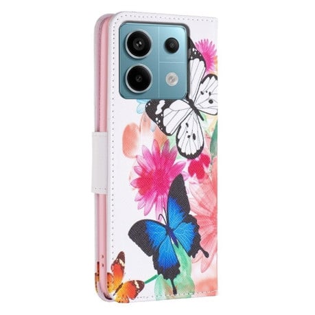 Чехол-книжка Colored Drawing Pattern для Xiaomi Redmi Note 13 Pro 4G / POCO M6 Pro 4G   - Butterflies