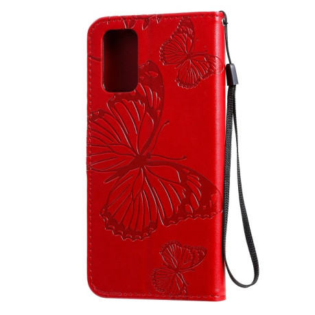 Чехол-книжка Pressed Printing Butterfly Pattern на Samsung Galaxy S20 Ultra-красный