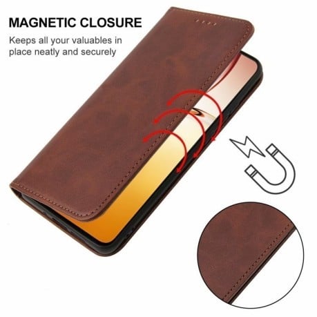 Чохол-книжка Magnetic Closure для Vivo V23 5G - коричневий