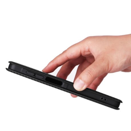 Чохол-книжка Carbon Fiber Texture на Samsung Galaxy A07 4G - чорний