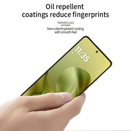 Защитное стекло PINWUYO 9H 3D Full Screen на Motorola Moto G86 / G86 Power - черное