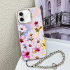 Чехол Electroplating Laser Flower Phone Case with Wrist Strap на  iPhone 16 Plus - Cosmos Flower