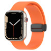 Силиконовый ремешок Magnetic Black Buckle Smooth для Apple Watch 10 46mm/Ultra 49mm / Series 8/7 45mm / 44mm / 42mm /42mm - оранжевый
