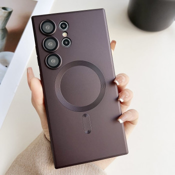 Чохол Metallic Paint Magsafe Liquid TPU  для Samsung Galaxy S25 Ultra 5G - коричневий