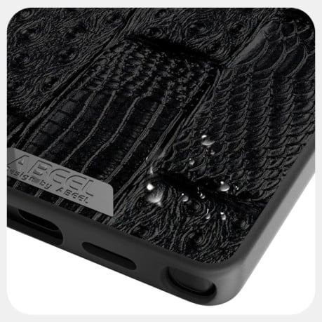 Чехол ABEEL с фактурой Beast Pattern 6D Micro-Embossed с MagSafe из натуральной кожи на Samsung Galaxy S25 FE 5G - коричневый