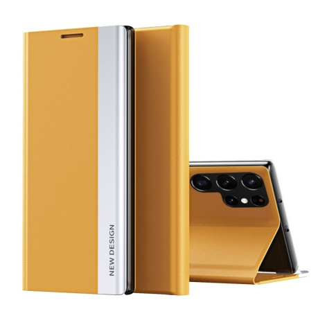 Чехол-книжка Electroplated Ultra-Thin для Samsung Galaxy S24 Ultra 5G - желтый