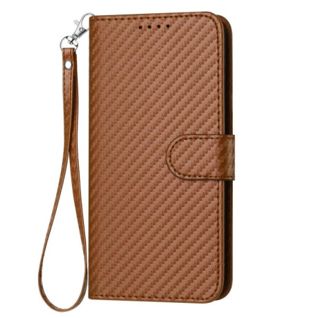 Чехол-книжка Carbon Fiber Texture на Motorola Edge 60 Fusion / Edge 5G 2025 - кофейный
