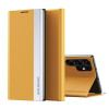 Чехол-книжка Electroplated Ultra-Thin для Samsung Galaxy S22 Ultra 5G - желтый