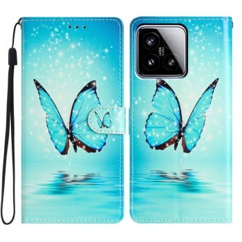 Чехол-книжка Colored Drawing Pattern для Xiaomi 15 - Butterfly
