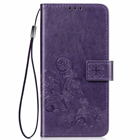 Чехол-книжка Lucky Clover Pressed Flowers Pattern на Samsung Galaxy A51 -фиолетовый