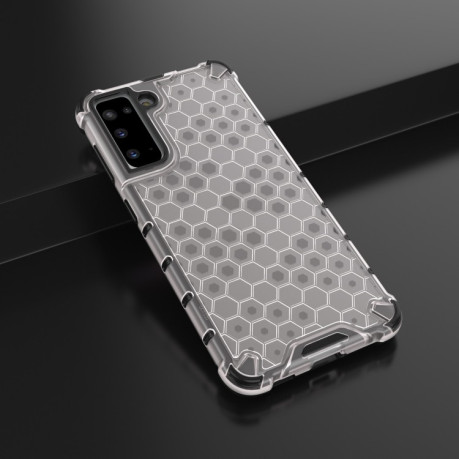 Противоударный чехол Honeycomb на Samsung Galaxy S21 - белый