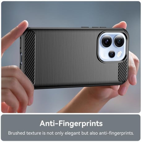 Чохол Brushed Texture Carbon Fiber на OPPO Reno15 Pro Mini 5G — чорний