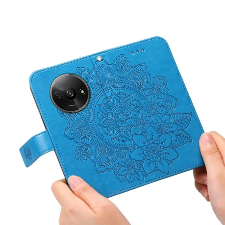 Чохол-книжка 7-petal Flowers Embossing для Xiaomi Redmi A3 - синій