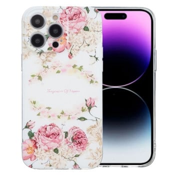 Чехол Colored Drawing Pattern Transparent Series на iPhone 16 Pro Max - Rose