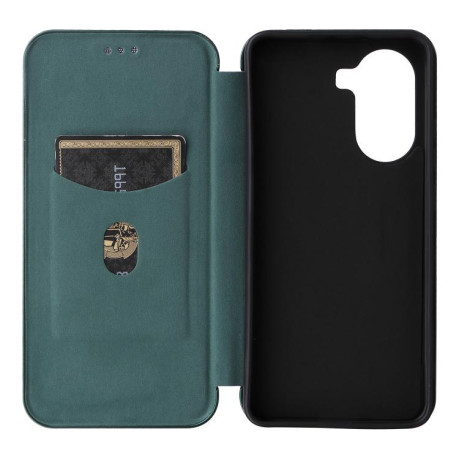 Чехол-книжка Carbon Fiber Texture на Xiaomi Poco X7 Pro / Xiaomi Redmi Turbo 4 - зеленый