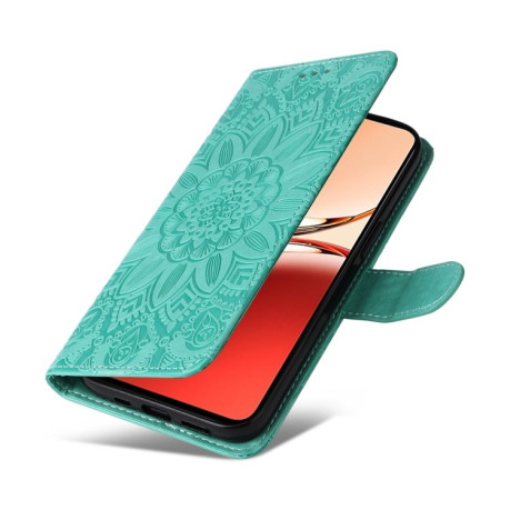 Чехол-книжка Embossed Sunflower для OPPO Reno12 F/12 FS- зеленый