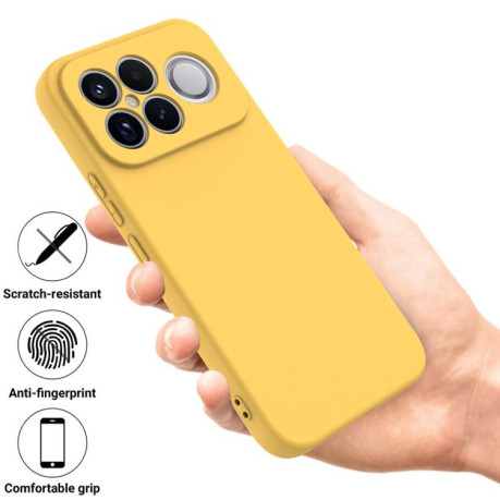 Силиконовый чехол Solid Color Liquid Silicone на Xiaomi Redmi K90 Pro Max / Poco F8 Ultra — жёлтый
