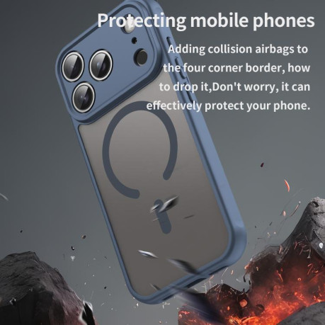 Противоударный чехол Fan Dun Series TPU Hybrid PC Frosted Magsafe для iPhone 17 Pro - синий