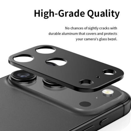 Защитное стекло на камеру Kalebol Metal Hollow Lens Protection Ring на iPhone 17 - черное