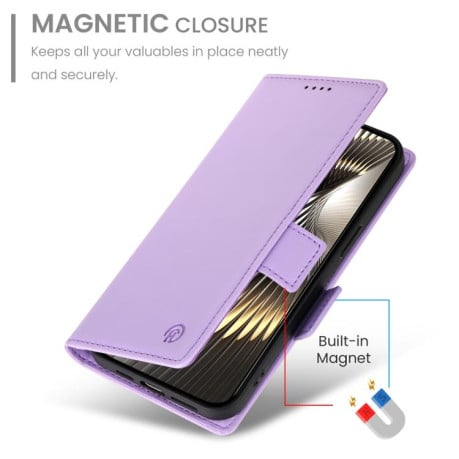 Чехол-книжка Side Buckle Magnetic Frosted Leather для Xiaomi Poco F7 - фиолетовый
