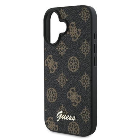 Оригинальный чехол Guess Peony Script MagSafe для iPhone 16 Plus - Black