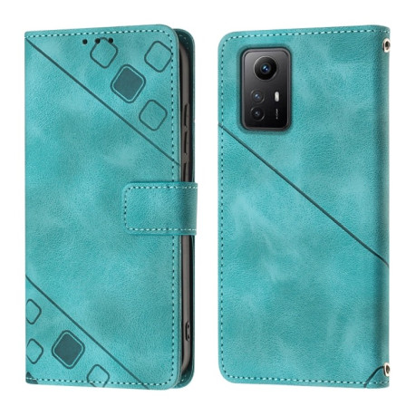 Чохол-книжка Skin-feel Embossed для Xiaomi Redmi Note 12S 4G Global - зелений
