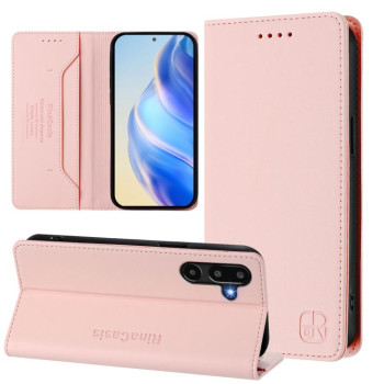 Чохол-книжка RC01 Dual-Folded Magnetic Suction RFID Leather Samsung Galaxy M16 / F16 5G Global - рожевий