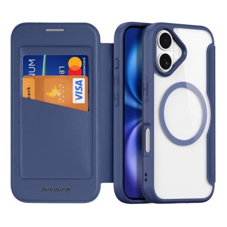 Чехол-книжка DUX DUCIS Skin X Pro Series с Magsafe на iPhone 17 - синий