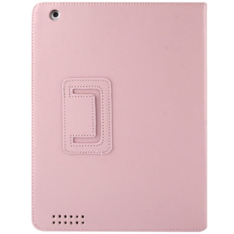 Шкіряний Чохол Litchi Texture Sleep / Wake-up рожевий для iPad 4/ 3/ 2
