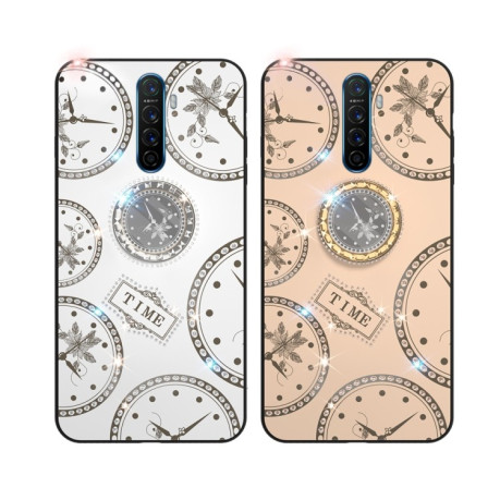 Чехол Fashion Clock Pattern Rhinestone на Realme X2 Pro - розовое золото
