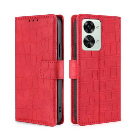 Чехол-книжка Skin Feel Crocodile Texture для OnePlus Nord 2T - красный