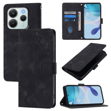 Чехол-книжка Skin-feel Embossed для Xiaomi Redmi Note 14 4G 164.84mm - черный