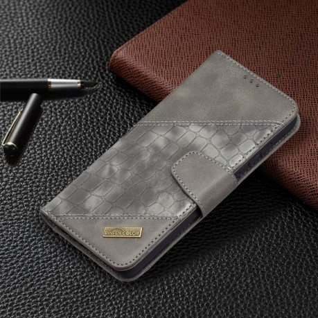 Чехол-книжка Matching Color Crocodile Texture на Samsung Galaxy A72 - серый
