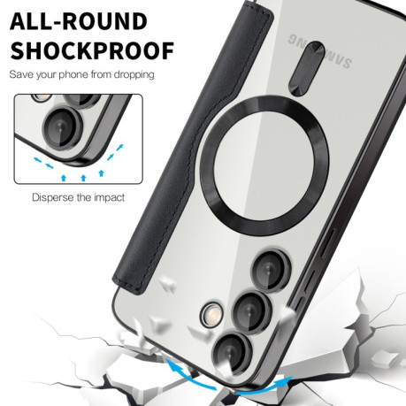 Чохол-книжка Shield MagSafe RFID Anti-theft Leather для Samsung Galaxy S24 FE 5G - чорний