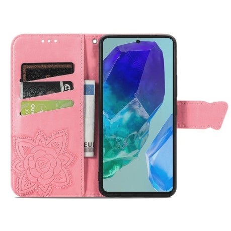 Чехол-книжка Butterfly Love Flower Embossed для Samsung Galaxy A16 - розовый