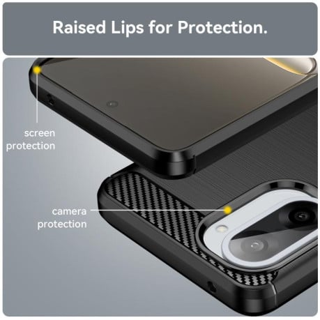 Чехол Brushed Texture Carbon Fiber на OnePlus Nord CE5 5G - черный