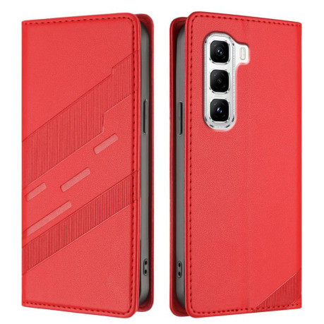 Чехол-книжка Embossed Multi-functional Wallet Retro Leather на Infinix Hot 50 Pro 4G - красный