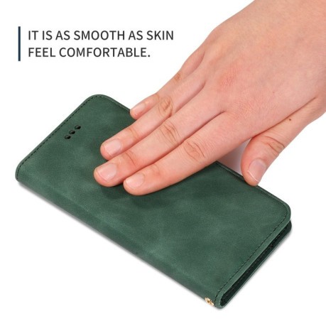 Шкіряний чохол-книга Retro Skin Feel Business Magnetic на iPhone 11 Pro Max - армійський зелений