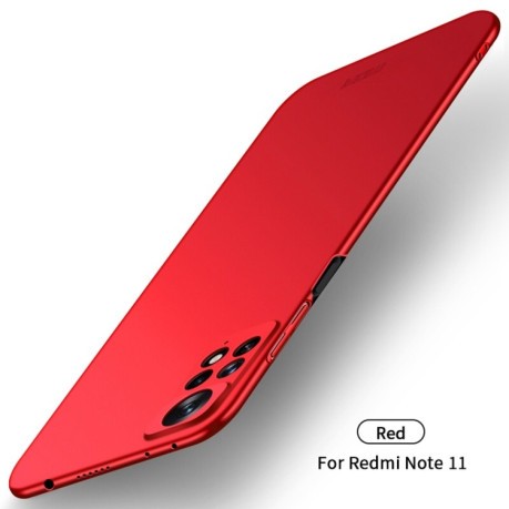 Ультратонкий чехол MOFI Frosted на Xiaomi Redmi Note 11 Global - красный