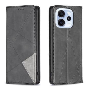 Чехол-книжка Rhombus Texture для OPPO Reno15 Pro 5G Global — чёрный
