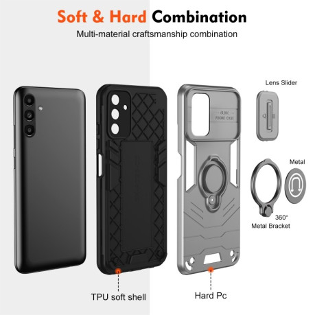 Протиударний чохол Sliding Camshield Ring Holder для Samsung Galaxy A16 5G - сірий