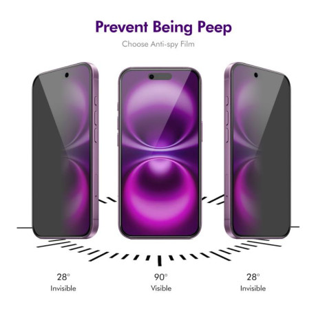 Защитное стекло ENKAY 28 Degree Privacy Screen для iPhone Air - черный