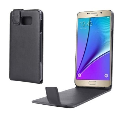 Кожаный Флип Чехол Чехол Nappa Texture Black для Samsung Galaxy Note 5 / N920