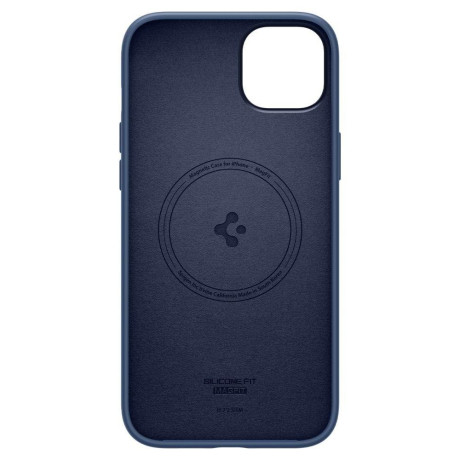 Оригинальный чехол Spigen Silicone Fit Mag MagSafe для IPhone 14 Plus - Navy Blue