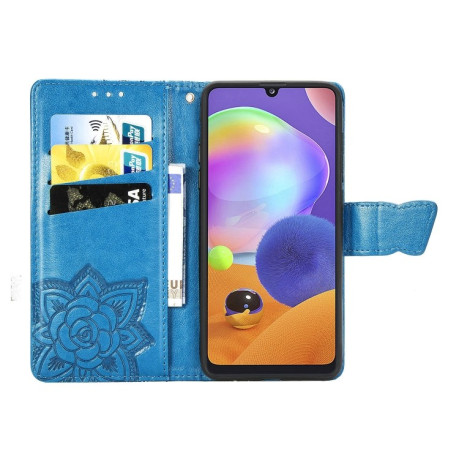 Чохол-книжка Butterfly Love Flower Embossed Samsung Galaxy A31 - синій