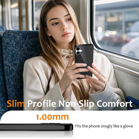 Противоударный чехол Glossy TPU Shockproof MagSafe на Samsung Galaxy А06 5G - черный