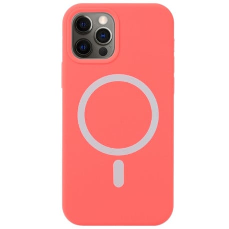 Противоударный чехол Nano Silicone (Magsafe) для iPhone 13 Pro Max - розово-красный