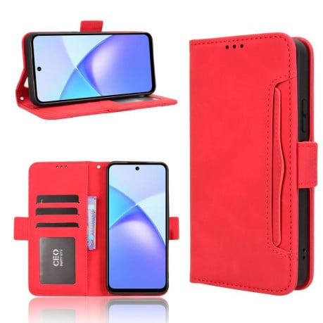 Чехол-книжка Skin Feel с мягкой фактурой Calf на Infinix Smart 10 Plus 4G - красный