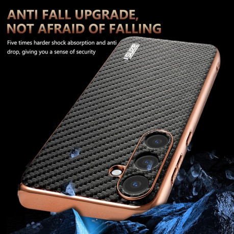 Ударозахисний чохол AZNS Electroplated Edge Carbon Fiber Texture на Samsung Galaxy S25+ 5G - синій